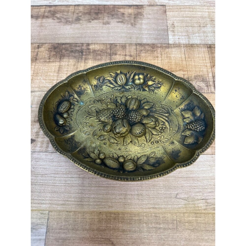 Mid Century Brass Trinket Tray, Brass Metalware